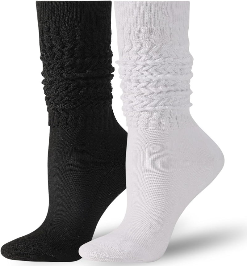 Pleneal 3 Pairs Slouch Socks for Women, Long Slouchy Scrunch Socks, Knit Chunky Boot Sock - Image 1
